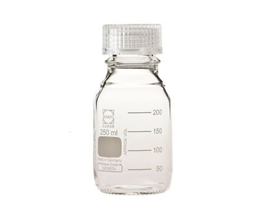 SCHOTT DURAN 017200-2503 A Screw-Top Bottle Round White (DURAN(R)) with Clear Cap 250mL